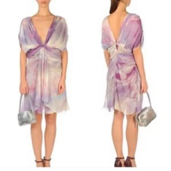 Roberto Cavalli NWT “Abito” lilac silk dress in size 42 (US size 6). Gorgeous - Picture 11 of 15